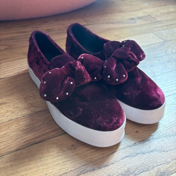 Rebecca Minkoff Stacey Velvet Studded Bow Slip-On Sneakers - Picture 8 of 16